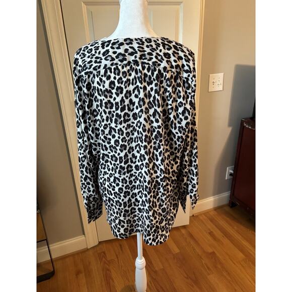 Vince Camaro Faux Wrap High Low Hem Animal Print Large - Picture 3 of 4